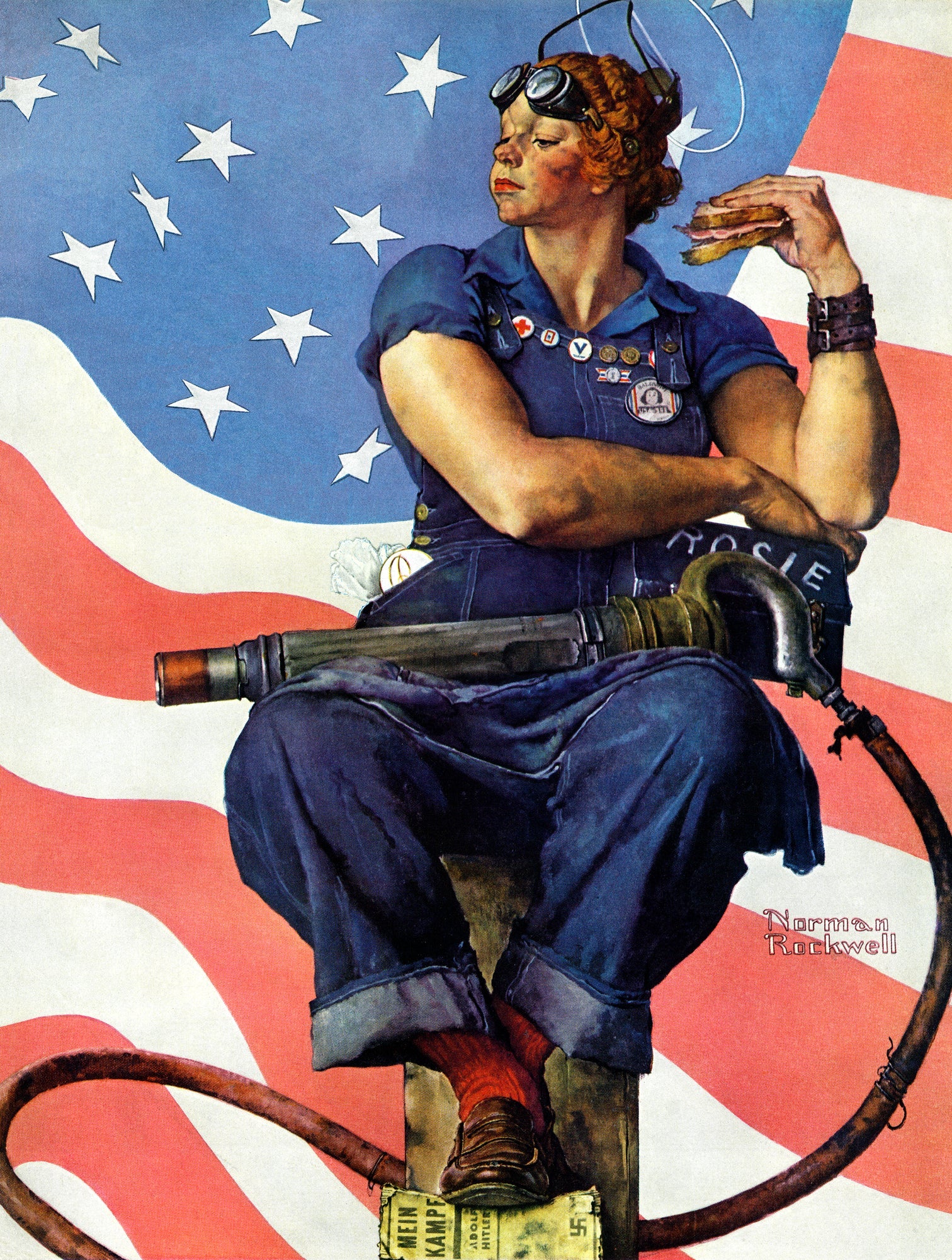 Explore Norman Rockwell's Rosie the Riveter, an iconic war-time masterpiece that captures the spirit and inspiration of a nation during WWII.