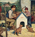 Building The Dog House. The Saturday Evening Post Cover By Amos Sewell © SEPS Licensed By Curtis Licensing