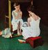 Girl At The Mirror. The Saturday   Evening Post cover by Norman Rockwell Â© SEPS Licensed by Curtis Licensing